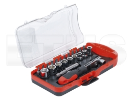 BGS - 20123 Bit-/Steckschlüssel-Einsatz-Satz - mit Bit-Knarre - 23-tlg.