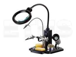Helfende Dritte Hand (Lötkolbenhalter + Lupe + LED-Licht) ZD-10Y