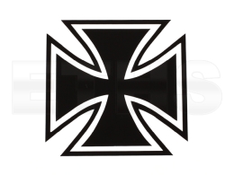 Aufkleber - Eisernes Kreuz - breit (Schwarz) 10cm x 10cm