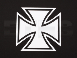 Aufkleber - Eisernes Kreuz - breit (Wei) 7cm x 7cm