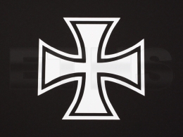 Aufkleber - Eisernes Kreuz - schmal (Weiß) 10cm x 10cm
