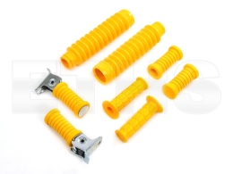 Gummiteile Set (Gelb) Lenkergummi + Fußrasten + Faltenbalg