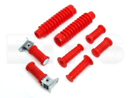 Gummiteile Set (Rot) Lenkergummi + Fußrasten + Faltenbalg