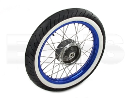Komplettrad 16-Zoll VORNE (Alu Blau) MITAS Weißwand MC2