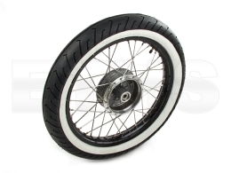 Komplettrad 16-Zoll VORNE (Alu Schwarz) MITAS Weißwand MC2