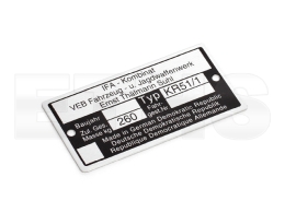 Typenschild (Aluminium) KR51/1