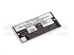Typenschild (Aluminium) S50