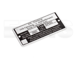 Typenschild (Aluminium) SR50