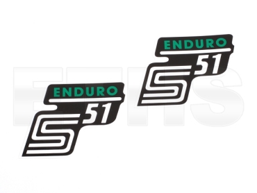 2x S51 Enduro Aufkleber (Grün) Seitendeckel